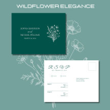 Elegancia de flor silvestre-RSVP-Boda- Postcard