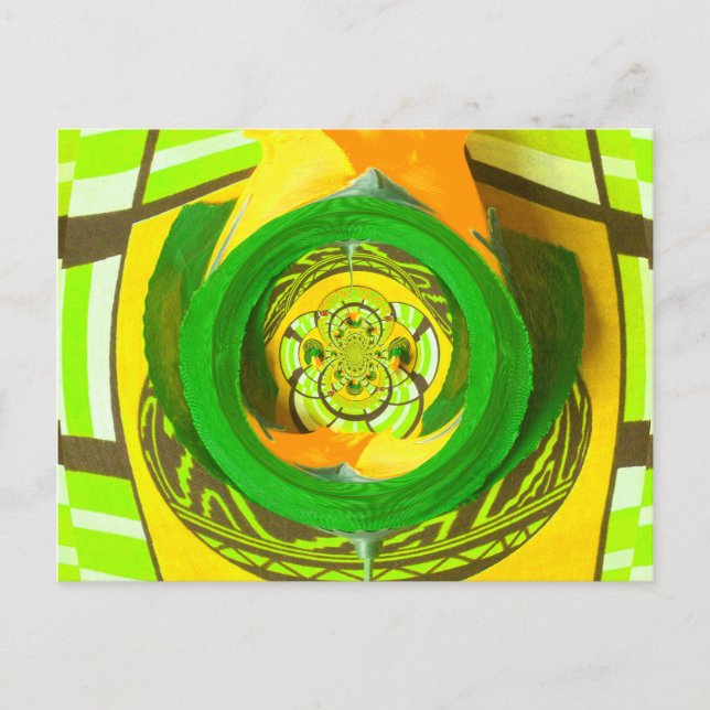 Postal Elegancia dorada: bello arte rosa amarillo african (Anverso)