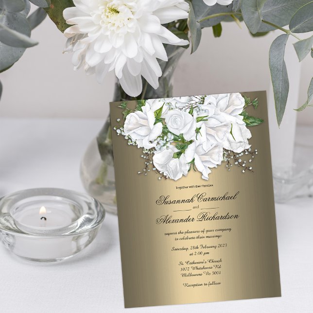 Postal Elegancia dorada y Boda del Bouquet de las Bridas  (Subido por el creador)