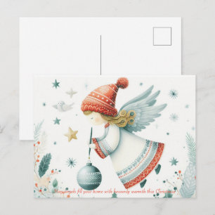 Postal elegancia escandinava ángel espiritual de Navidad