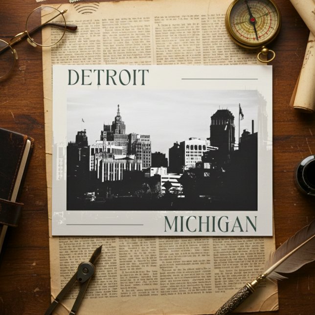 Postal Elegancia eterna en Detroit, Michigan ( Detroit Michigan Postcard)