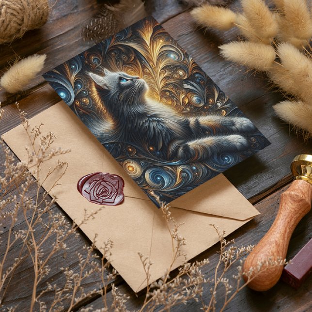 Postal Elegancia felina de medianoche (Subido por el creador)