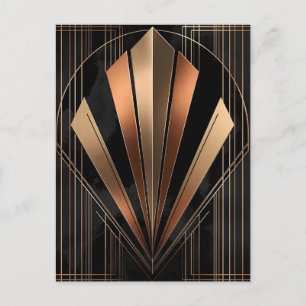 Postal Elegancia geométrica metálica Art Deco