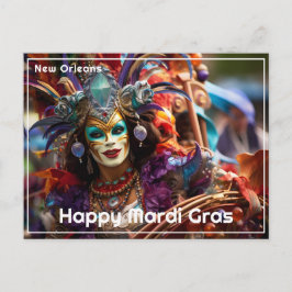 Postal 💚 💜 💛 Elegancia Jewled: Mardi Gras Splendor