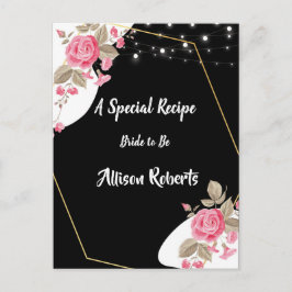 Postal Elegancia moderna cadena floral rosa para despedid