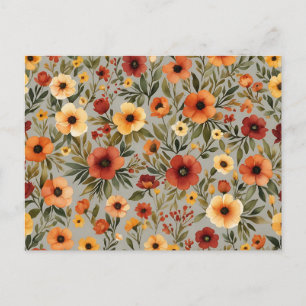 Postal Elegancia otoñal Floral acuática en caída cálida