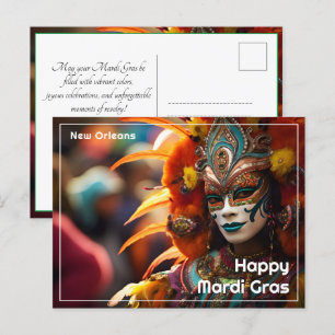 Postal 💚 💜 💛 Elegancia Turquesa: Radiancia Mardi Gras