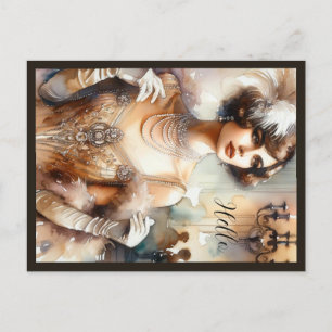 Postal Elegancia vintage Art Deco