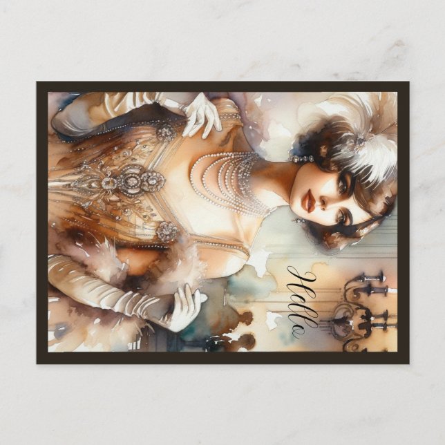 Postal Elegancia vintage Art Deco (Anverso)