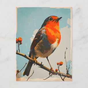 Postal Elegancia vintage: El retrato eterno de Red Robin