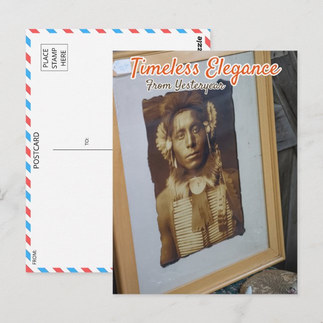 Postal Elegancia vintage - Retrato antiguo (Anverso / Reverso)