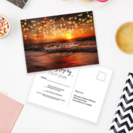 Postal Elegant Beach Summer Wedding RSVP
