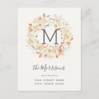 Elegant Calligraphy Roses New Address Moving