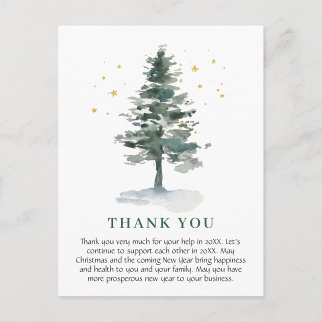 Postal Elegant Christmas Corporate Thank You (Anverso)