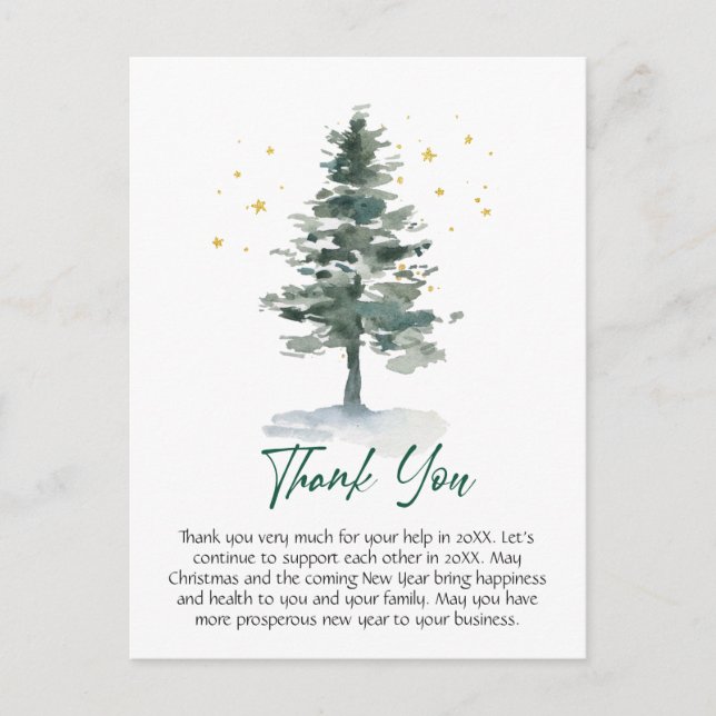 Postal Elegant Christmas Corporate Thank You (Anverso)