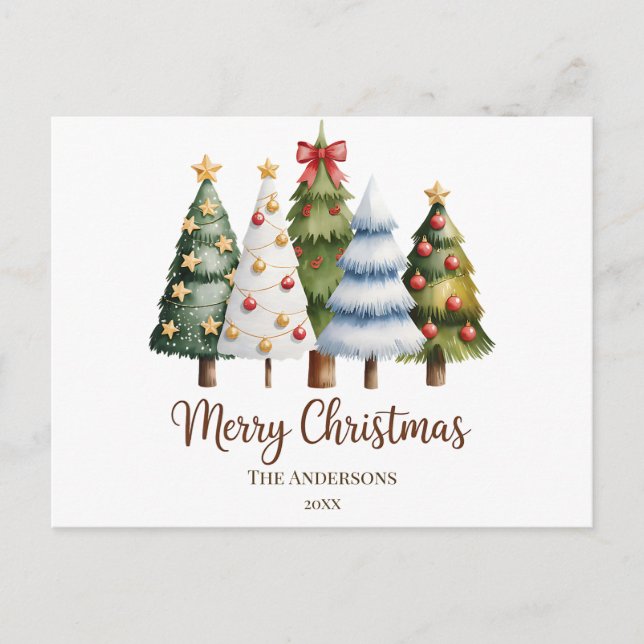 Postal Elegant Christmas Trees Holiday Season (Anverso)