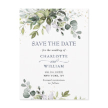 Elegant Eucalyptus Greenery Wedding Save the Date