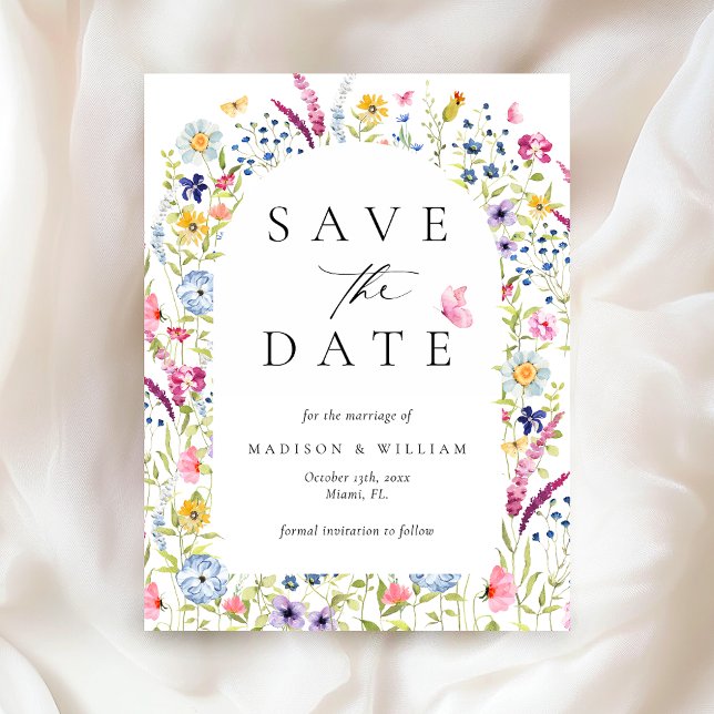 Postal Elegant Floral Botanical Rustic Save the Date (Subido por el creador)