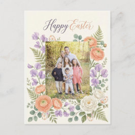 Postal Elegant Floral Easter Blessings Brunch Invitation