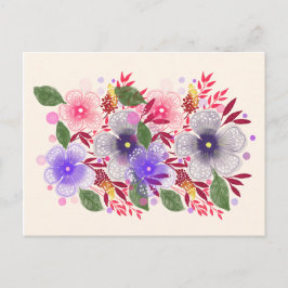 Postal Elegant Floral Keeping in Touch Postcard