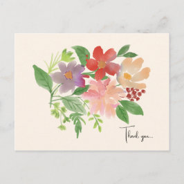 Postal Elegant Floral Thinking of You Postcard