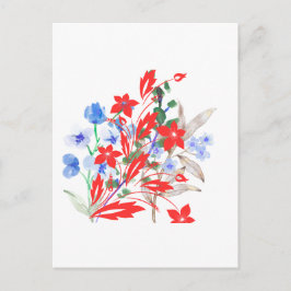 Postal Elegant Flower and Leaves Artwork | Minimal