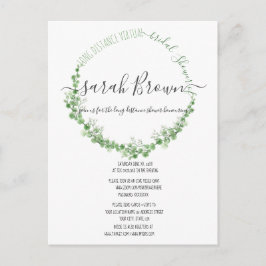 POSTAL ELEGANT FOLIAGE VERDE Y BEIGE PARA BABY SHOWER