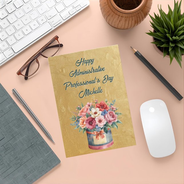 Postal Elegant Gold Administrative Professionals Day (Subido por el creador)
