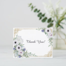 Postal Elegant Gold Art Deco Botanical Thank You