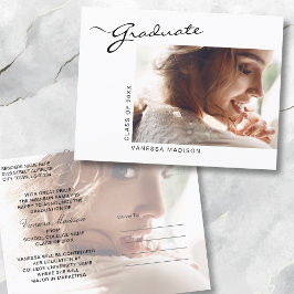 Postal Elegant Modern Script | 2 Photo Double Sided