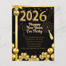 Postal Elegant New Year Eve Party Invitation Card