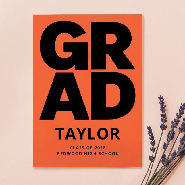 Postal Elegant Script Simple Grad Graduation Announcement (Subido por el creador)