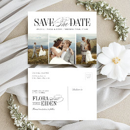 Postal Elegant Timeless Typography 3 photo Save The Date