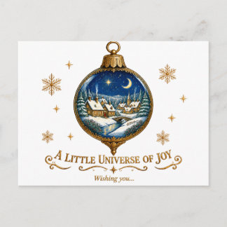 Postal Elegant Vintage Christmas Ornament Postcard