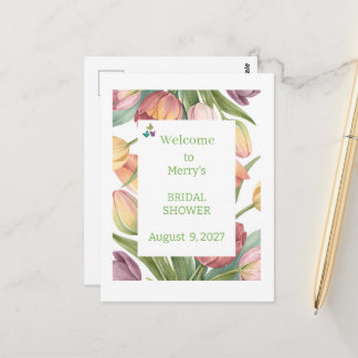 Postal Elegant Watercolor Tulips 