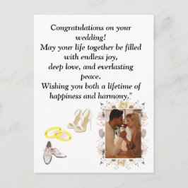 Postal Elegant Wedding Congratulations Card | Romantic Fl