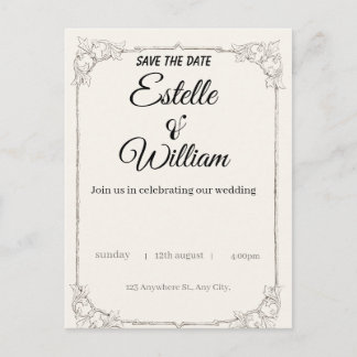 Postal Elegant Wedding Invitation – A Modern Touch for Yo