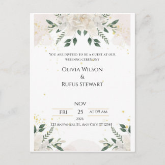 Postal Elegant Wedding Invitations – Timeless Love in Eve