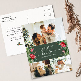 Postal Elegante 3 Foto Festividad Botánica Feliz Navidad