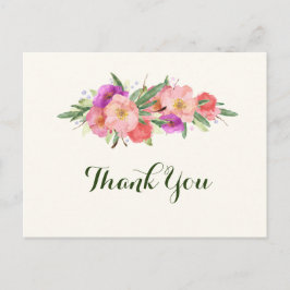 Postal Elegante acuarela Floral Gracias