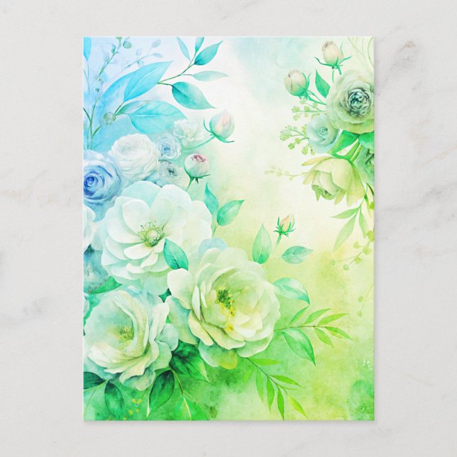 Postal Elegante acuarela floral Gracias Personalizado de  (Anverso)