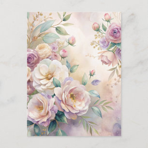 Postal Elegante acuarela floral Gracias Personalizado de 