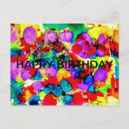 Postal Elegante acuarela Pintura Feliz cumpleaños