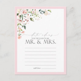 Postal Elegante acuarela rosa Floral Fecha Ideas Postcard
