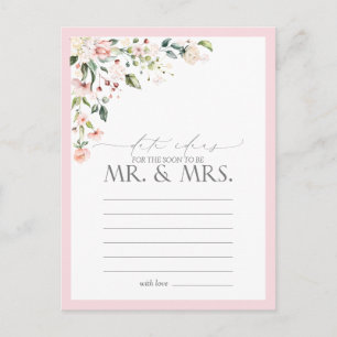 Postal Elegante acuarela rosa Floral Fecha Ideas Postcard