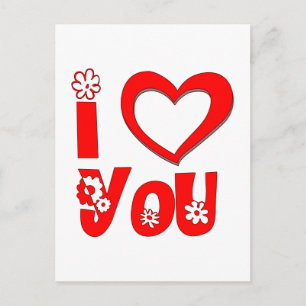 Postal Elegante Almohadón de Tirar I Love You Rojo Mini