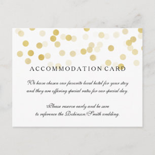 Postal Elegante Alojamiento Relieve metalizado dorado Luc