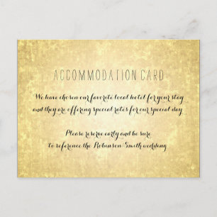 Postal Elegante Alojamiento Relieve metalizado dorado Sta