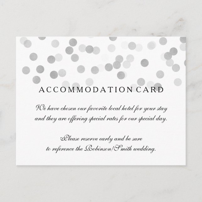 Postal Elegante Alojamiento Relieve metalizado plateado L (Anverso)