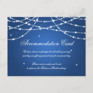 Postal Elegante Alojamiento Sparkling String Azul